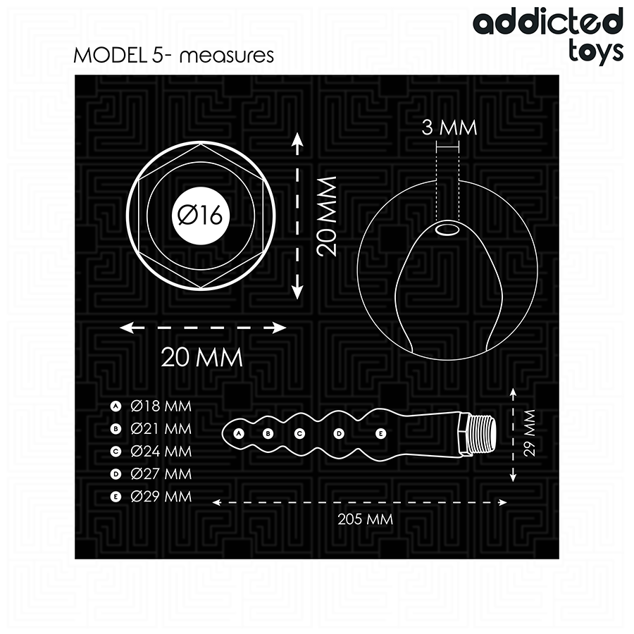 ADDICTED TOYS - PULITORE ANALE CON ADATTATORE UNIVERSALE MODELLO 5