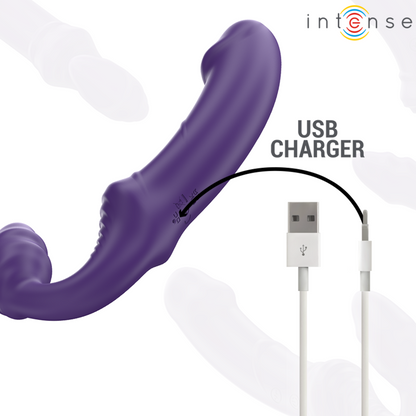 INTENSE - JILL DOPPIO VIBRATORE 20 CM VIOLA TELECOMANDO