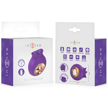 INTENSE - STIMOLATORE CLITORIDEO TULI 9 VIBRAZIONI E 9 OSCILLAZIONI VIOLA