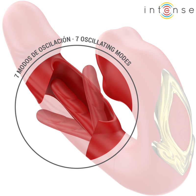 INTENSE - NATHY DOPPIO VIBRATORE CON BOCCA STIMOLANTE MULTIFUNZIONE ROSSO