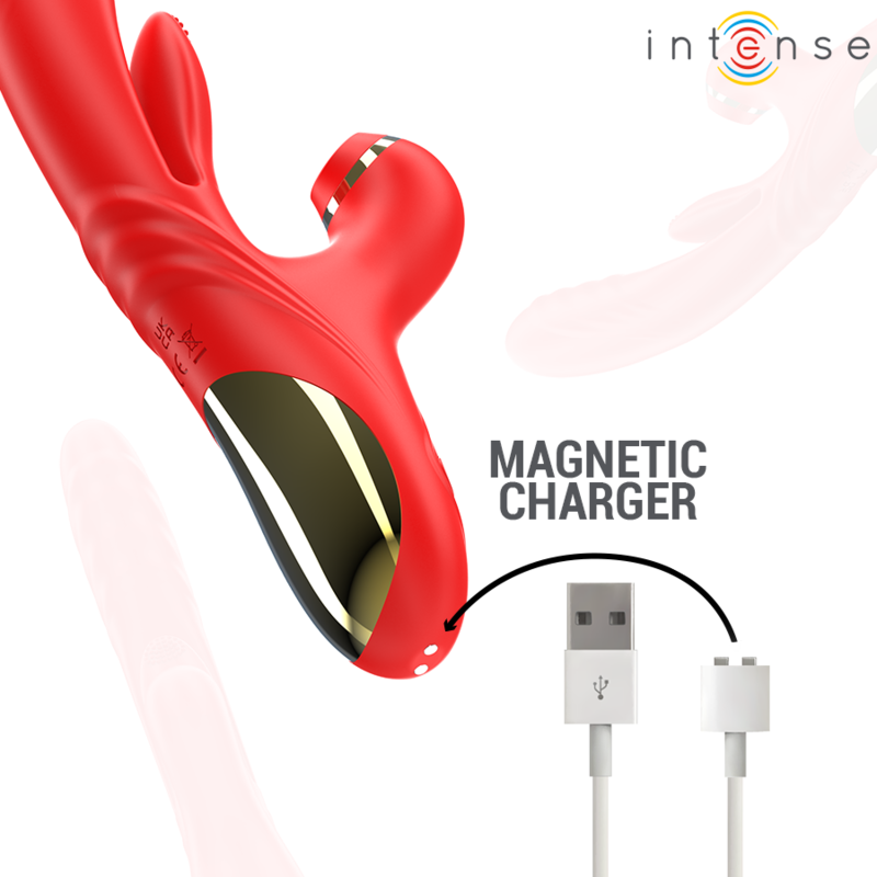 INTENSE - KAROL VIBRATORE MULTIFUNZIONE SPINTA E STIMOLAZIONE E ONDE STIMOLANTI ROSSO