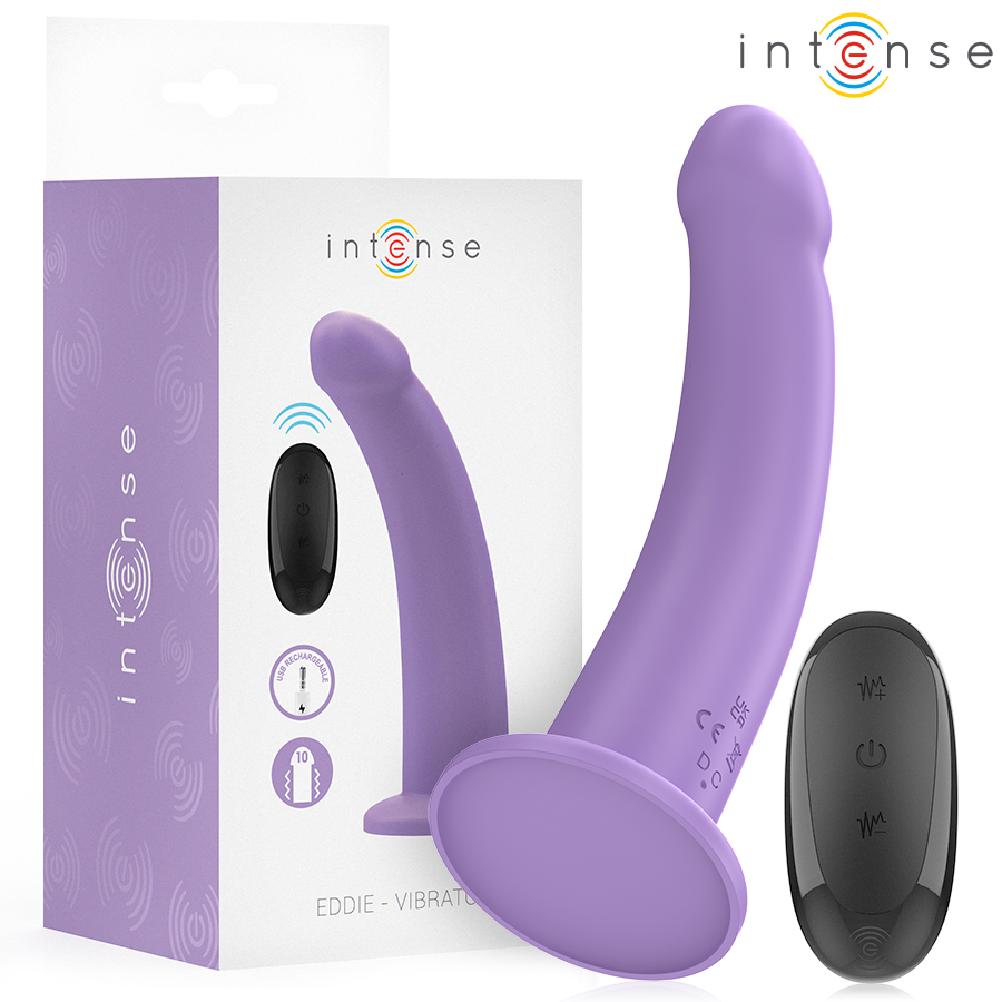 INTENSE - VIBRATORE EDDIE 17,5 CM 10 VIBRAZIONI VIOLA TELECOMANDO