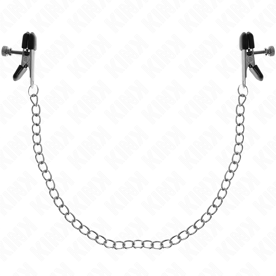 KINK - MORSETTI PER CAPEZZOLI A CATENA PIATTA ARGENTO 34 CM