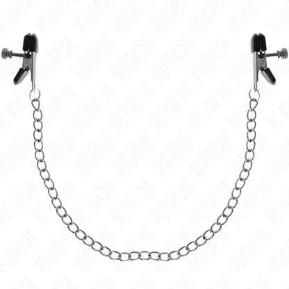 KINK - MORSETTI PER CAPEZZOLI A CATENA PIATTA ARGENTO 34 CM
