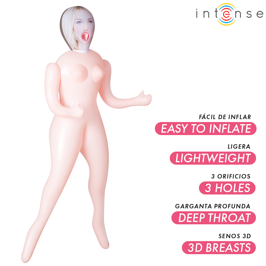INTENSE DOLLS - BAMBOLA GONFIABILE INGRID CON TRE ORIFIZI