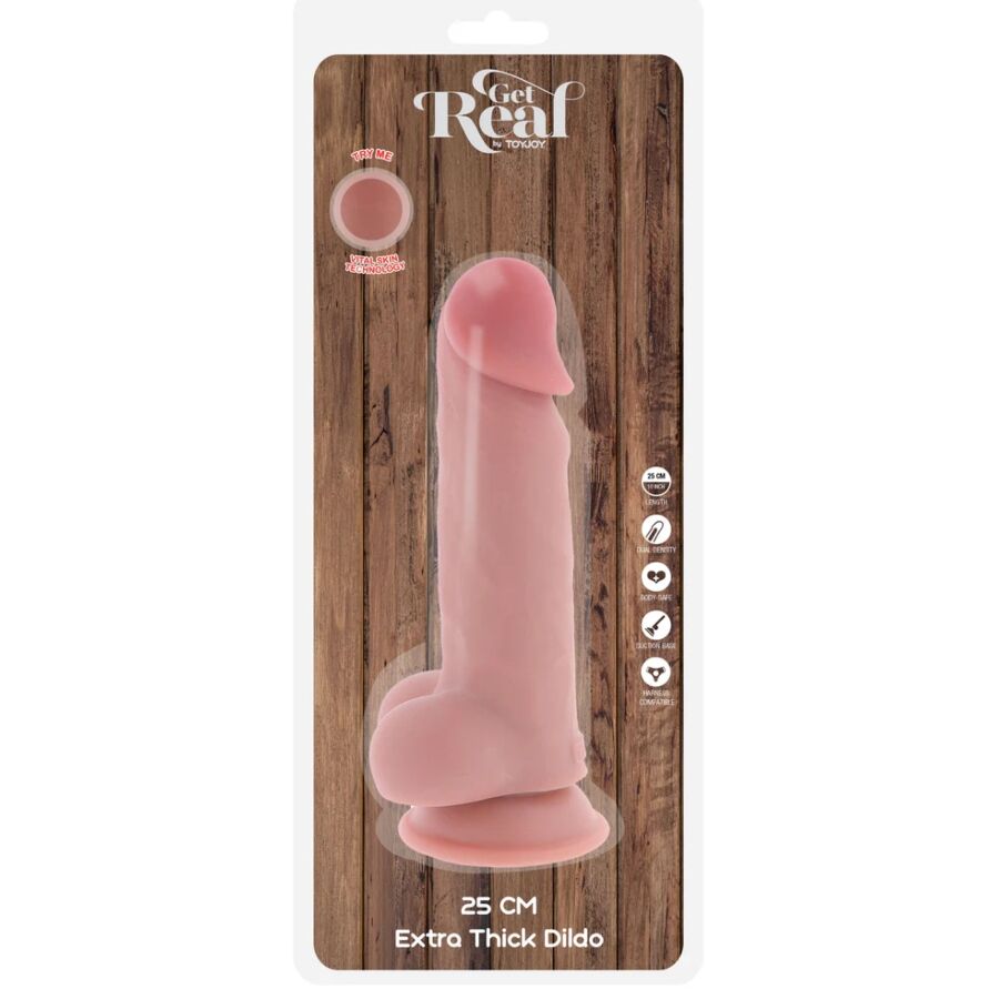 GET REAL - PENE REALISTICO DELUXE CON TESTICOLI EXTRA SPESSI 25 CM