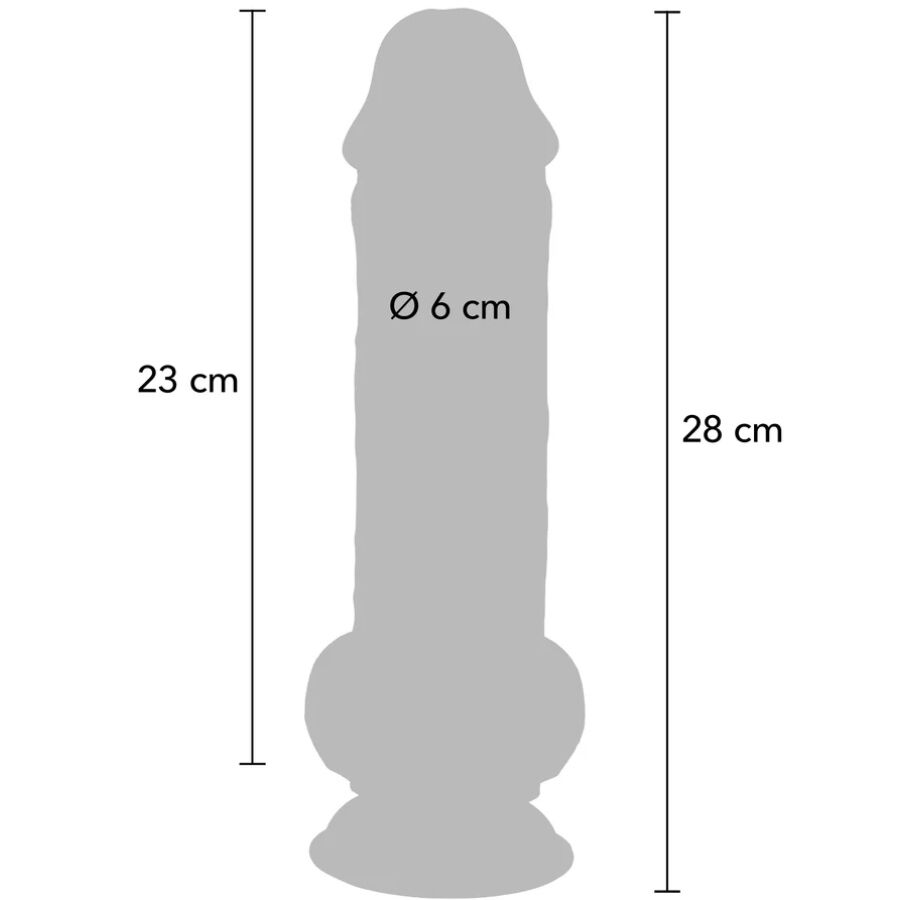 GET REAL - PENE REALISTICO DELUXE CON TESTICOLI EXTRA SPESSI 28 CM