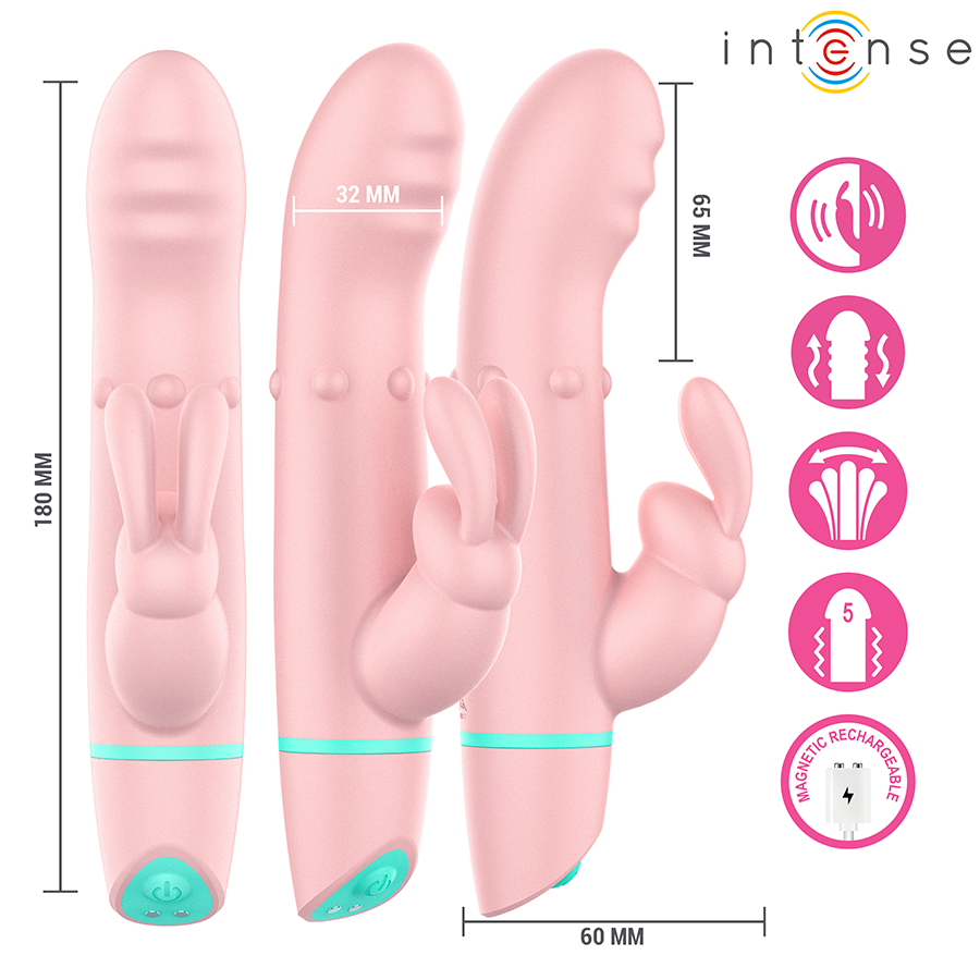 INTENSE - STIMOLATORE E VIBRATORE ROTANTE ALVIN RABBIT + OSCILLANTE