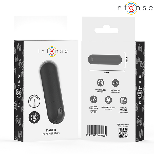 INTENSE - KAREN MINI PROIETTILE VIBRANTE RICARICABILE NERO