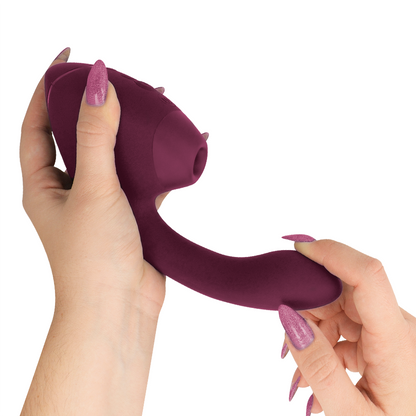 WOMANIZER - DUO NEXT STIMOLATORE DOPPIO CLITORIDEO E PUNTO G ROSA SCURO