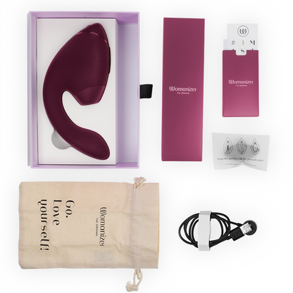 WOMANIZER - DUO NEXT STIMOLATORE DOPPIO CLITORIDEO E PUNTO G ROSA SCURO