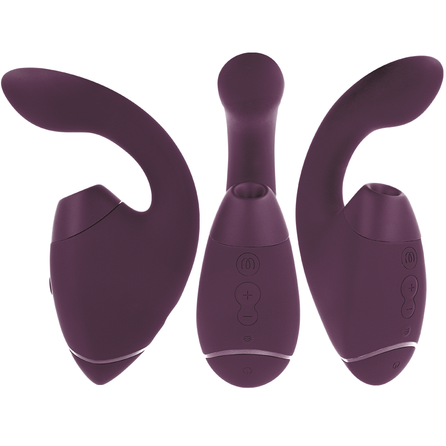 WOMANIZER - DUO NEXT STIMOLATORE DOPPIO CLITORIDEO E PUNTO G VIOLA SCURO