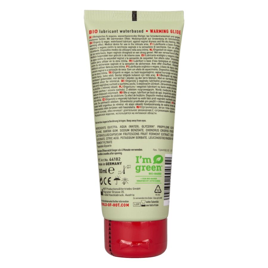 HOT - LUBRIFICANTE BIO A BASE D'ACQUA RISCALDANTE 100 ML