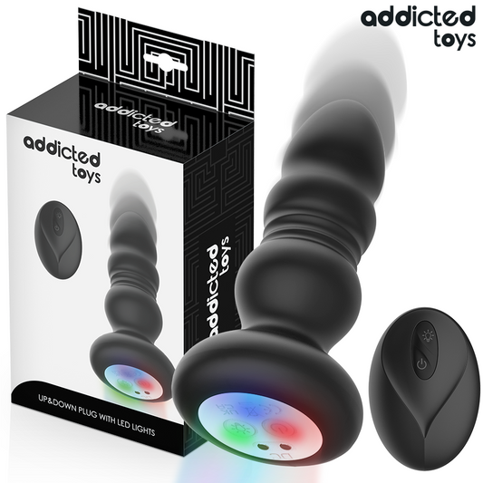 ADDICTED TOYS - TAPPO ANALE ROTANTE E VIBRANTE, LUCE LED, TELECOMANDO