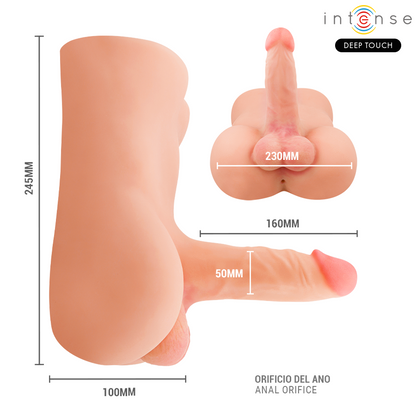 INTENSE DEEP TOUCH - DAMIEN TORSO CON DILDO REALISTICO CON TELECOMANDO A SPINTA E VIBRAZIONE 3,5 KG