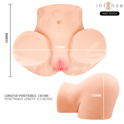 INTENSE DEEP TOUCH - MASTURBATORE VAGINALE GINGER CON EFFETTI DI ASPIRAZIONE, CALORE, VIBRAZIONE E VOCALE CON TELECOMANDO 5,3 KG