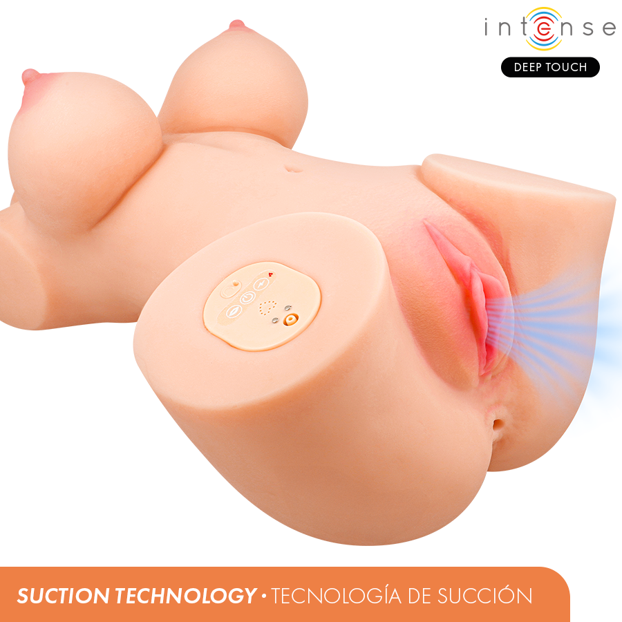 INTENSE DEEP TOUCH - VERO TORSO VAGINA CON EFFETTI DI ASPIRAZIONE, CALORE, VIBRAZIONE E VOCALE CON TELECOMANDO 5,5 KG