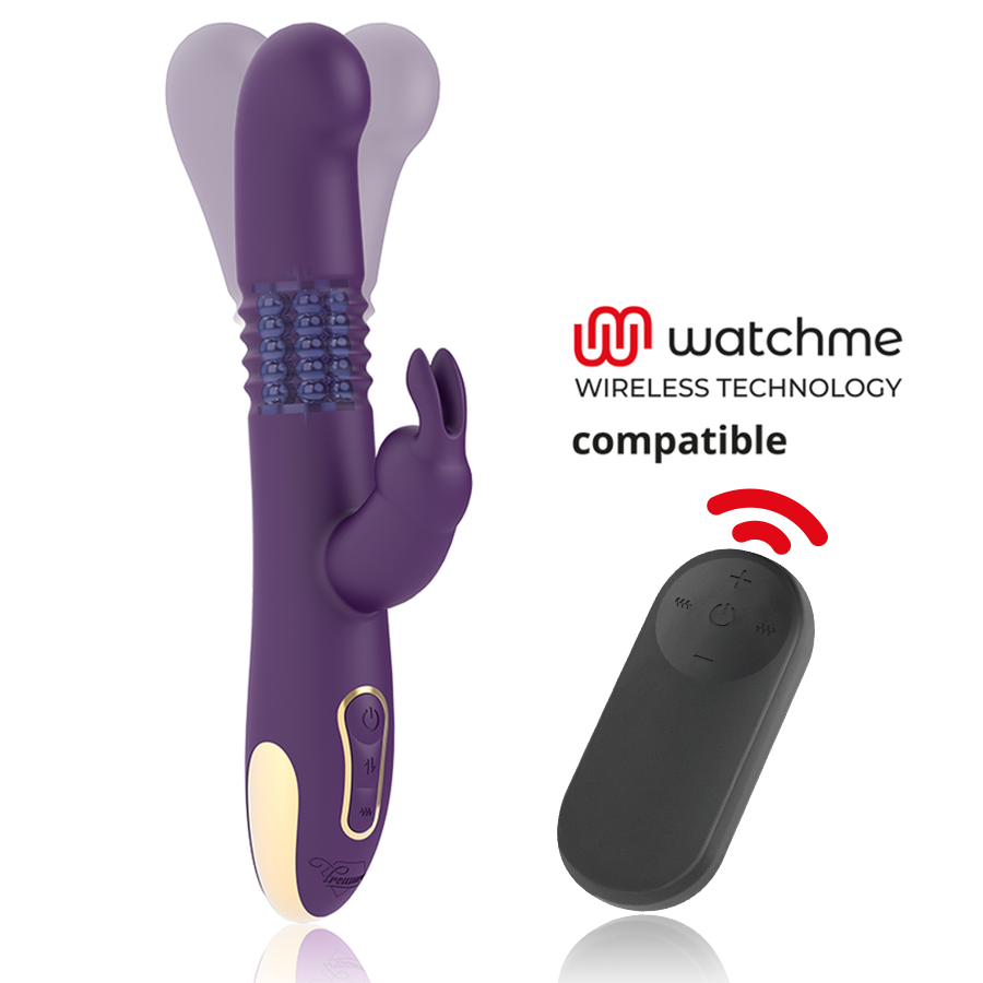 TREASURE - BASTIAN VIBRATORE RABBIT UP & DOWN ROTATORE E VIBRATORE + TELECOMANDO WATCHME