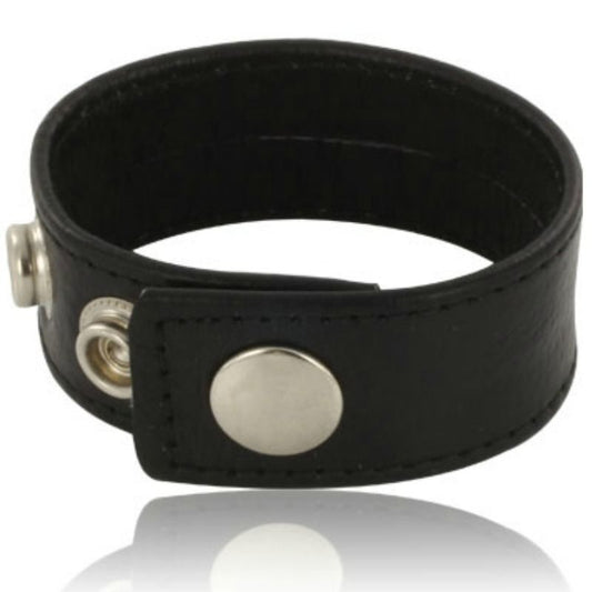 LEATHER BODY - CINTURINO PER PENE IN PELLE NERA REGOLABILE