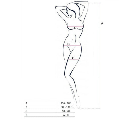 PASSION - DONNA BS049 BODYSTOCKING NERO TAGLIA UNICA