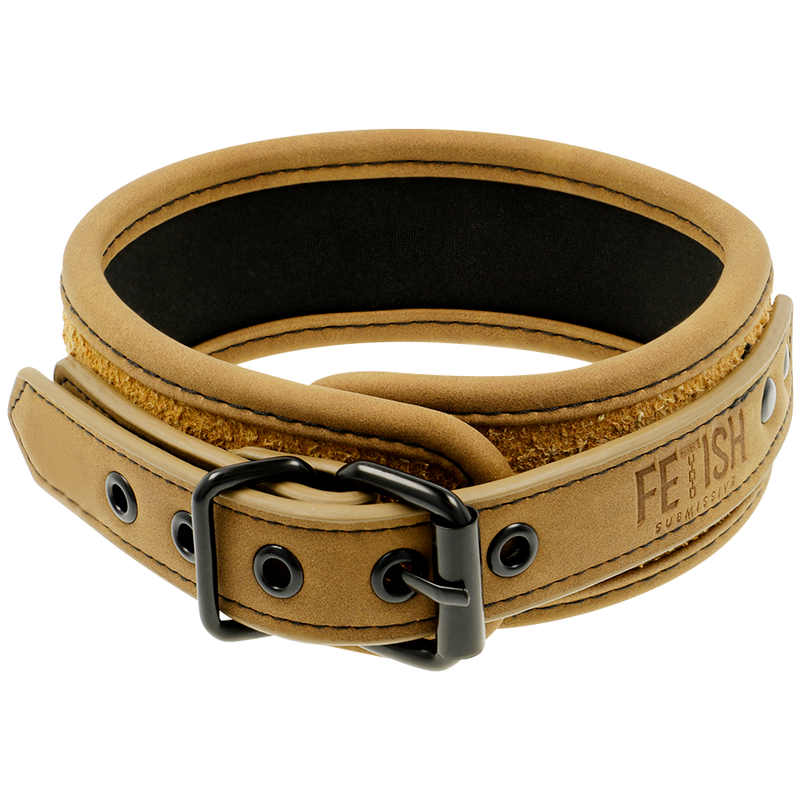 FETISH SUBMISSIVE ORIGIN - COLLANA A CATENA RIVESTITA IN NEOPRENE